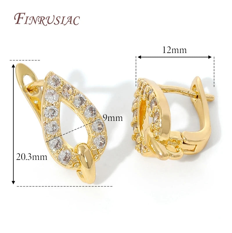 18K Gold Plated,Anti-Allergy Earring Hook Clasps,Supplies For Jewelry,Fasteners Earwires,Earrings Fixtures Accessories