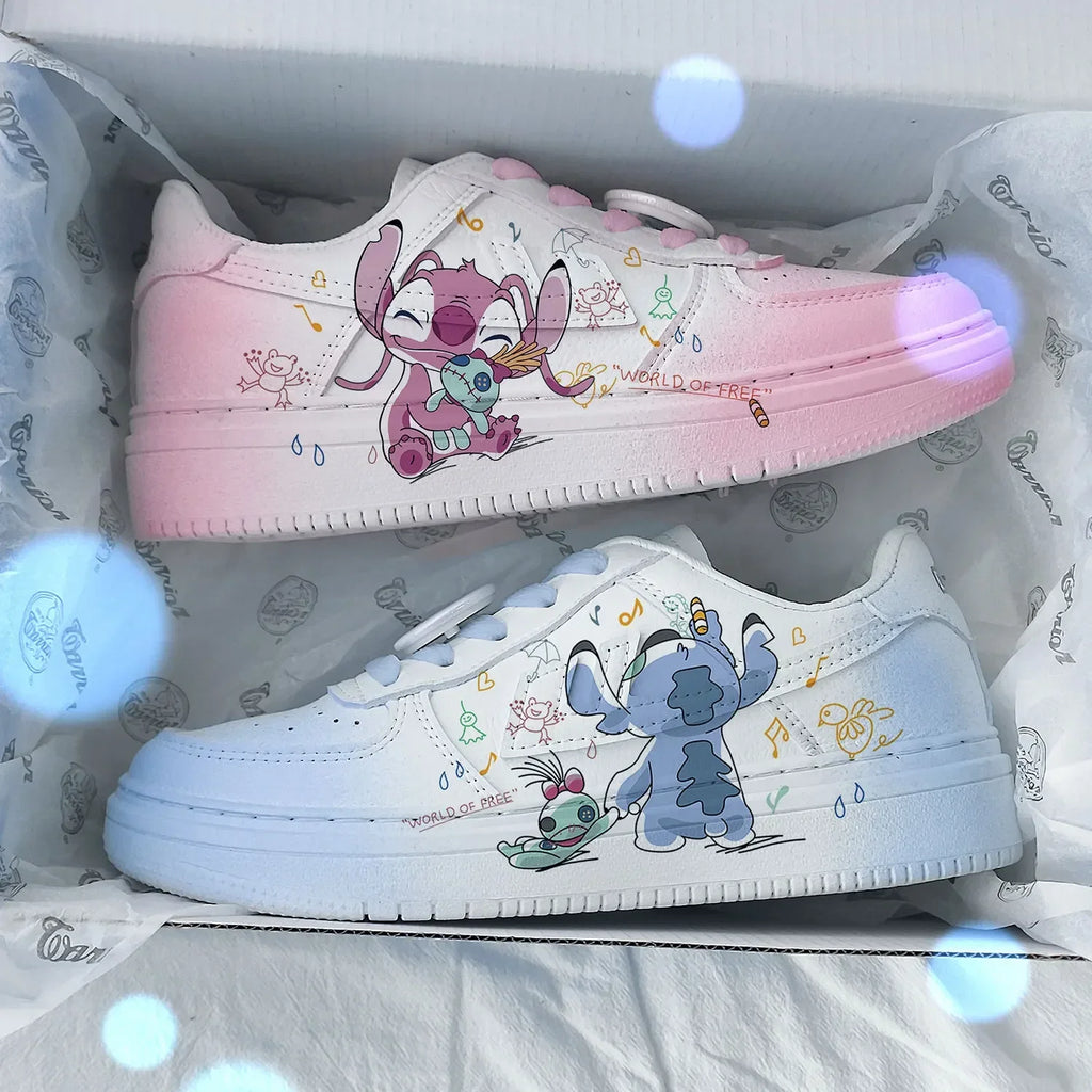 Disney Woman Stitch Minnie Mouse Mouse princess cute Casual shoes non-slip soft bottom sports shoes for girl gift