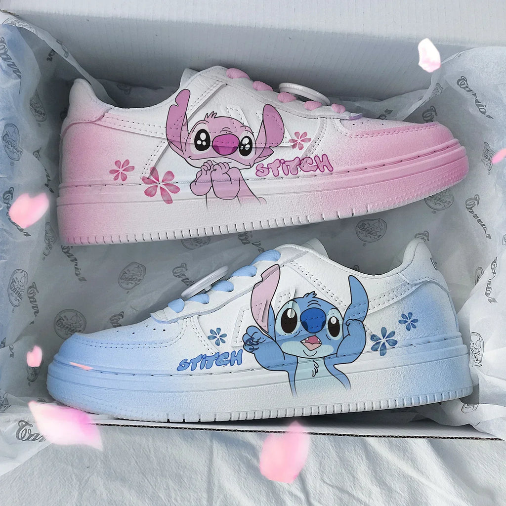 Disney Woman Stitch Minnie Mouse Mouse princess cute Casual shoes non-slip soft bottom sports shoes for girl gift
