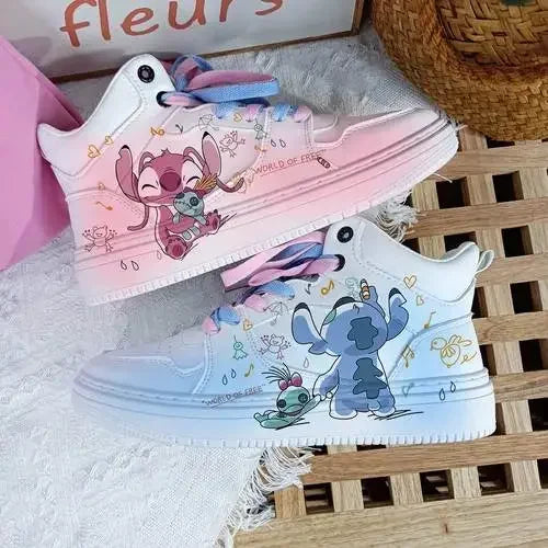 Disney Woman Stitch Minnie Mouse Mouse princess cute Casual shoes non-slip soft bottom sports shoes for girl gift