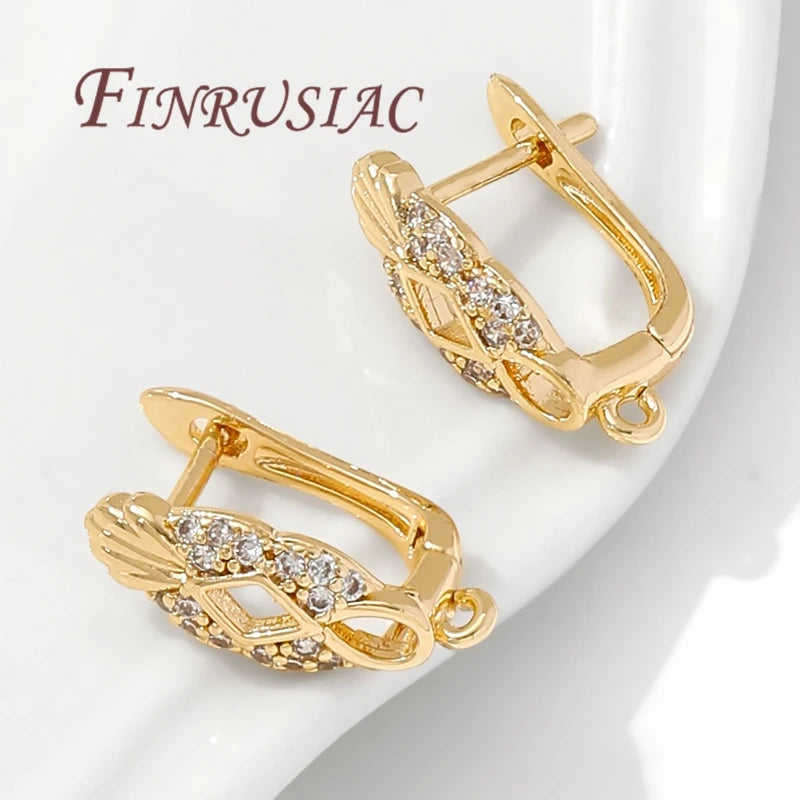 18K Gold Plated,Anti-Allergy Earring Hook Clasps,Supplies For Jewelry,Fasteners Earwires,Earrings Fixtures Accessories