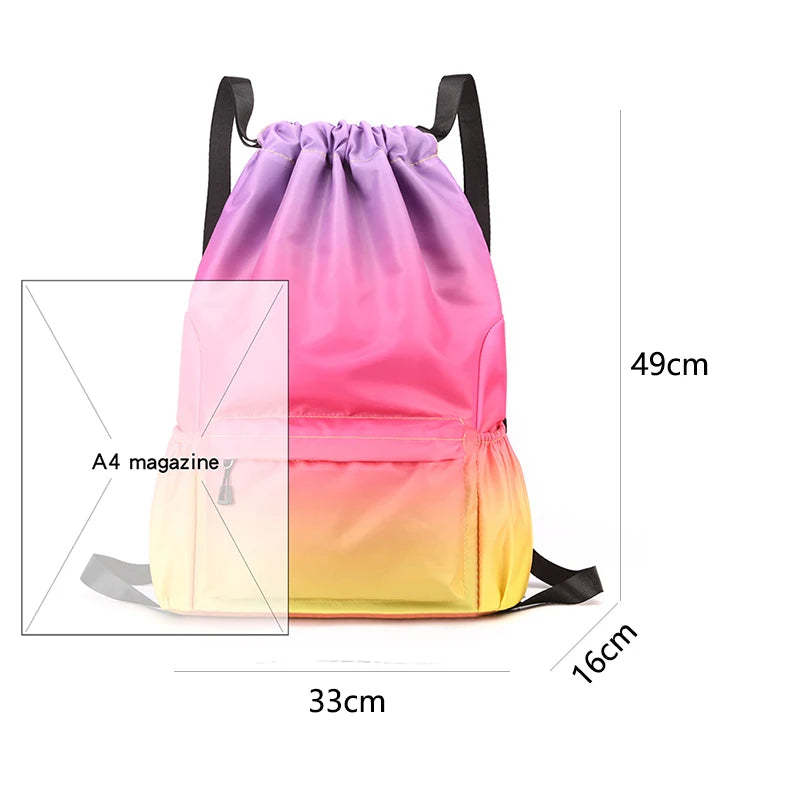 Bundle Pocket Backpack Waterproof Nylon Leisure Swimming Fitness Bag  Basketball  Soccer And Volleyball  Training Bag Sports ﻿