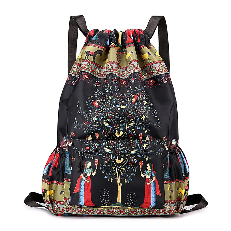 Bundle Pocket Backpack Waterproof Nylon Leisure Swimming Fitness Bag  Basketball  Soccer And Volleyball  Training Bag Sports ﻿