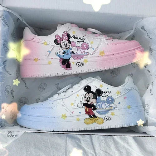 Disney Woman Stitch Minnie Mouse Mouse princess cute Casual shoes non-slip soft bottom sports shoes for girl gift
