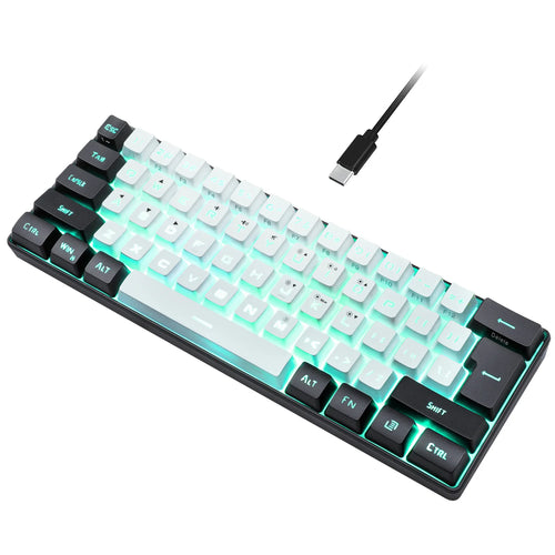 60% wired gaming keyboard, RGB backlight ultra compact mini keyboard,