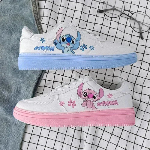 Disney Woman Stitch Minnie Mouse Mouse princess cute Casual shoes non-slip soft bottom sports shoes for girl gift