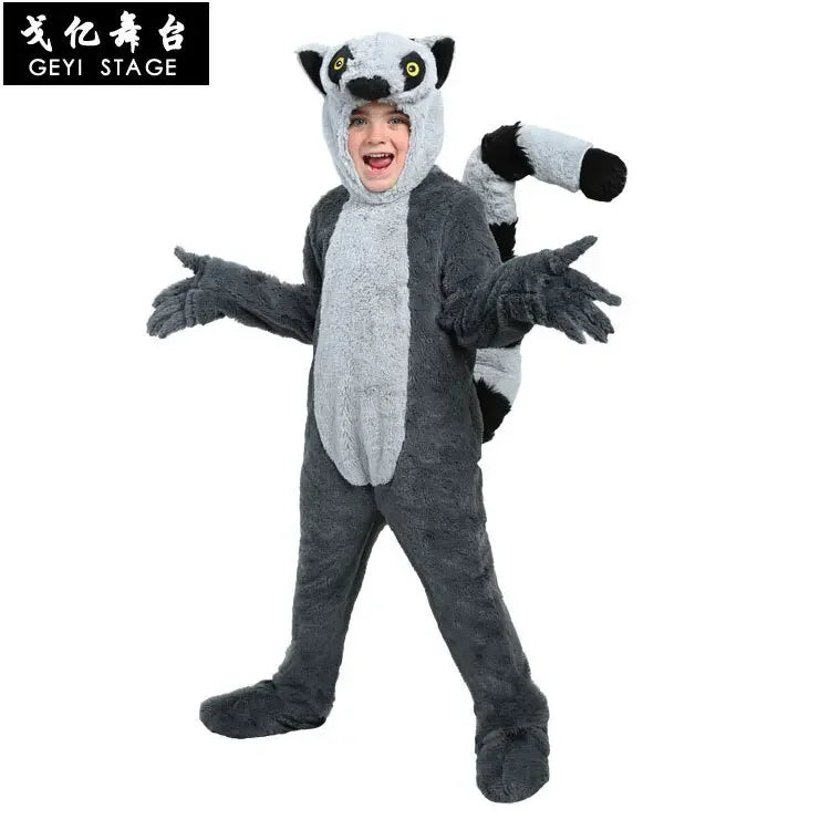 COS Lemur Halloween Animal Performance Costume Cute Northern Giant Mouse Madagascar Parent-child Costume