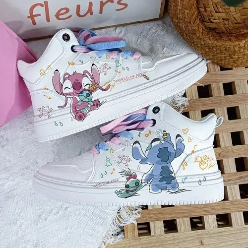 Disney Woman Stitch Minnie Mouse Mouse princess cute Casual shoes non-slip soft bottom sports shoes for girl gift