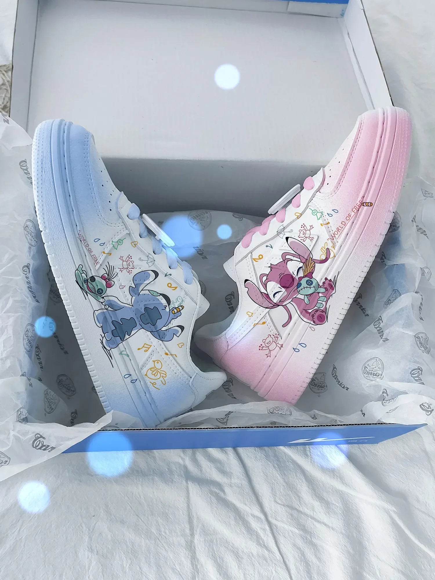 Disney Woman Stitch Minnie Mouse Mouse princess cute Casual shoes non-slip soft bottom sports shoes for girl gift