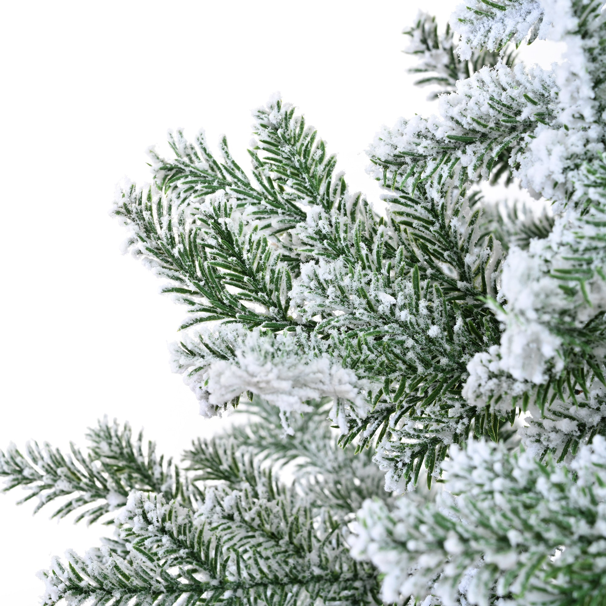 Premium 7FT Snow Flocked Hinged Artificial Christmas Tree with Fluffy