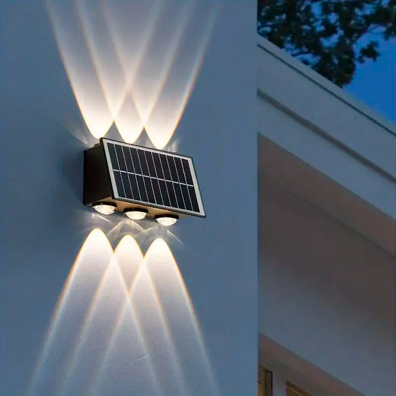 1pc 6-10 LEDs Solar Outdoor Wall Decorative Landscape Lighting Lights Fixtures Suitable For Courtyard Villa Fence Terrace Garden