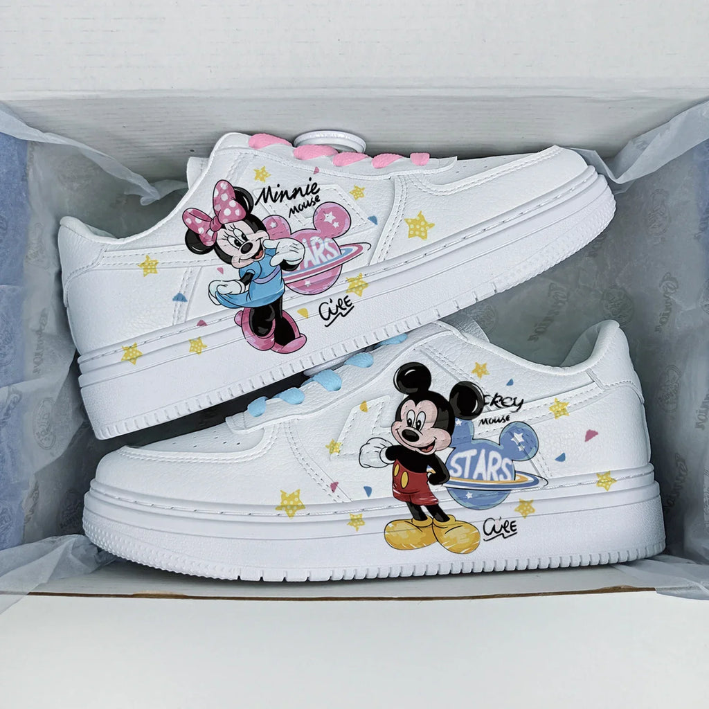 Disney Woman Stitch Minnie Mouse Mouse princess cute Casual shoes non-slip soft bottom sports shoes for girl gift