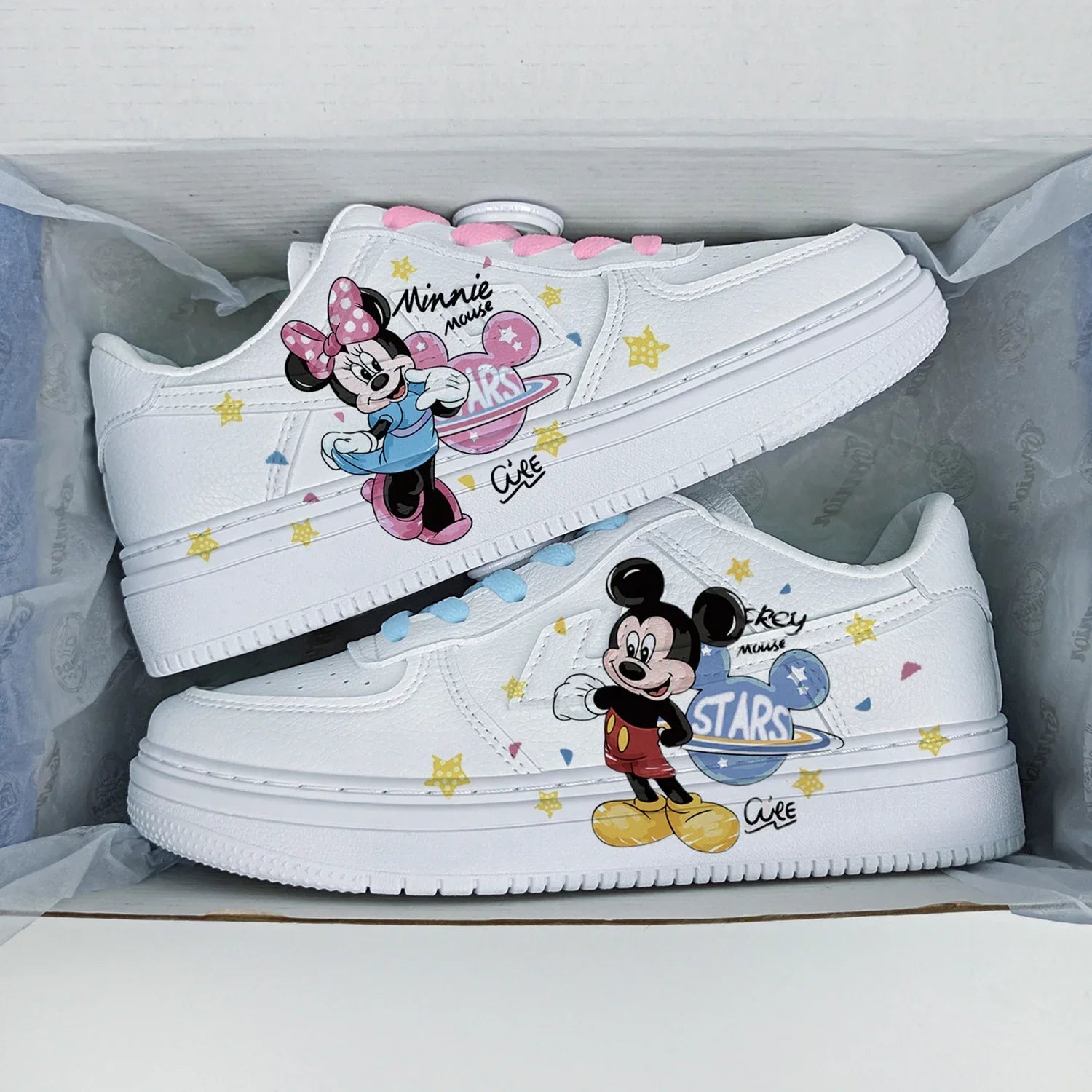Disney Woman Stitch Minnie Mouse Mouse princess cute Casual shoes non-slip soft bottom sports shoes for girl gift