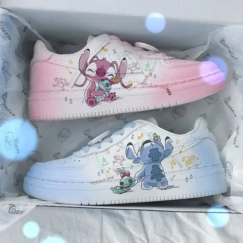 Disney Woman Stitch Minnie Mouse Mouse princess cute Casual shoes non-slip soft bottom sports shoes for girl gift