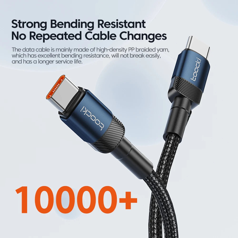 Toocki 100W USB Type C To USB C Cable PD 3.0 Fast Charging Charger Type-C Wire Cord For Macbook Samsung Xiaomi USB-C Cable 1M 2M
