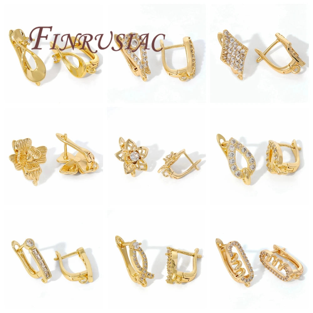 18K Gold Plated,Anti-Allergy Earring Hook Clasps,Supplies For Jewelry,Fasteners Earwires,Earrings Fixtures Accessories