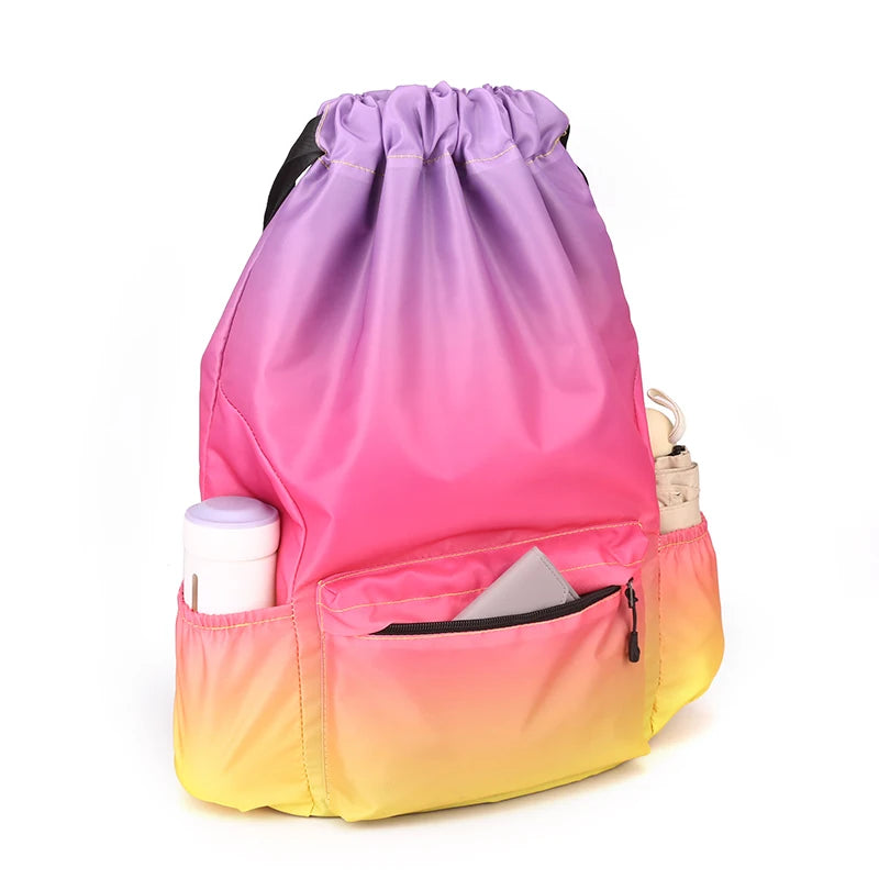 Bundle Pocket Backpack Waterproof Nylon Leisure Swimming Fitness Bag  Basketball  Soccer And Volleyball  Training Bag Sports ﻿